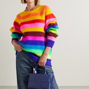 Striped wool-blend sweater